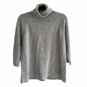 Joe FRESH Wool Turtleneck Sweater 3/4 Sleeves Grey